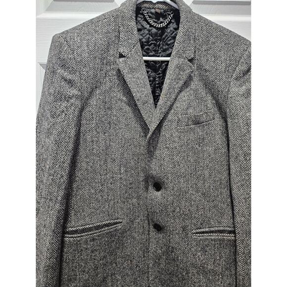 Burberry Men's Black Wool Tweed Suit Blazer Suit Jacket Size 52 - Picture 3 of 10